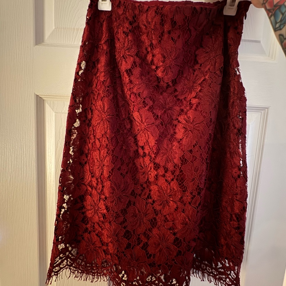 Red pencil shirt lace